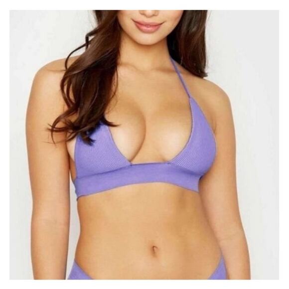 Frankie's Bikinis Purple Triangle Bikini Top - Picture 9 of 9